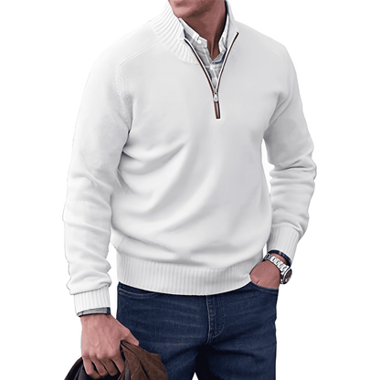 Ethan - Luksuriøs pullover med halv lynlås til mænd