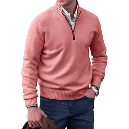 Ethan - Luksuriøs pullover med halv lynlås til mænd