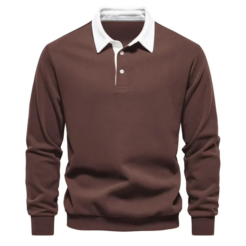 Jens - Sweatshirt med Polohals