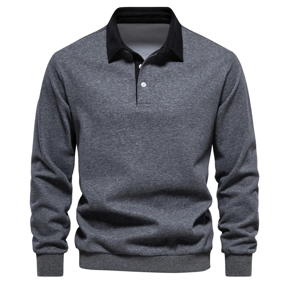 Jens - Sweatshirt med Polohals