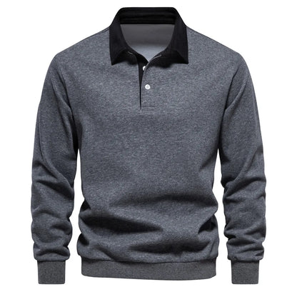 Jens - Sweatshirt med Polohals
