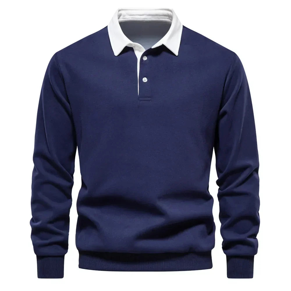 Jens - Sweatshirt med Polohals
