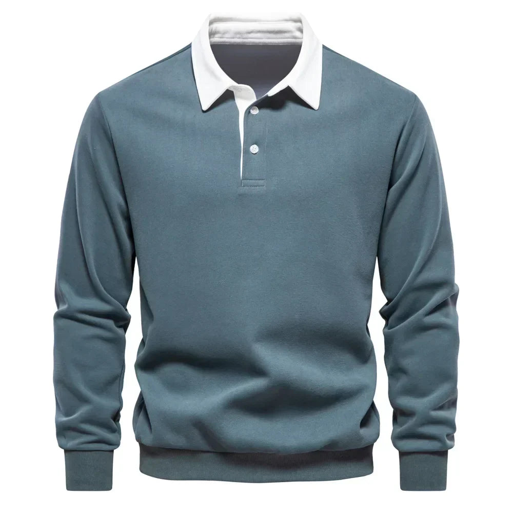 Jens - Sweatshirt med Polohals