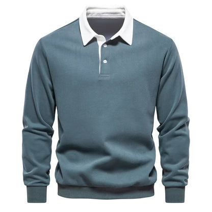Jens - Sweatshirt med Polohals