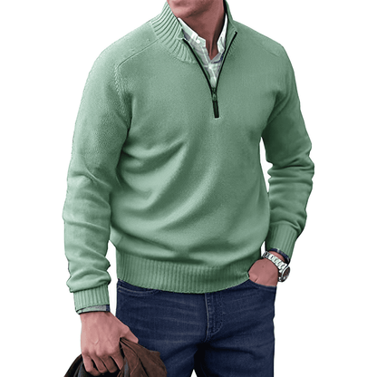 Ethan - Luksuriøs pullover med halv lynlås til mænd
