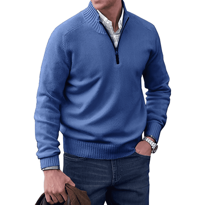 Ethan - Luksuriøs pullover med halv lynlås til mænd